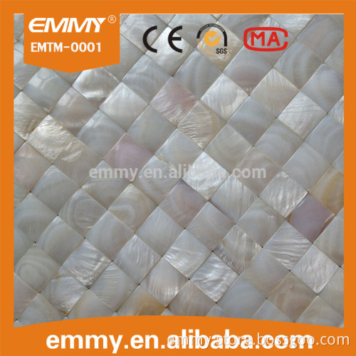 Chinese price white 20*20mm river shell mosaic tile wall 3D decorative tile mesh back